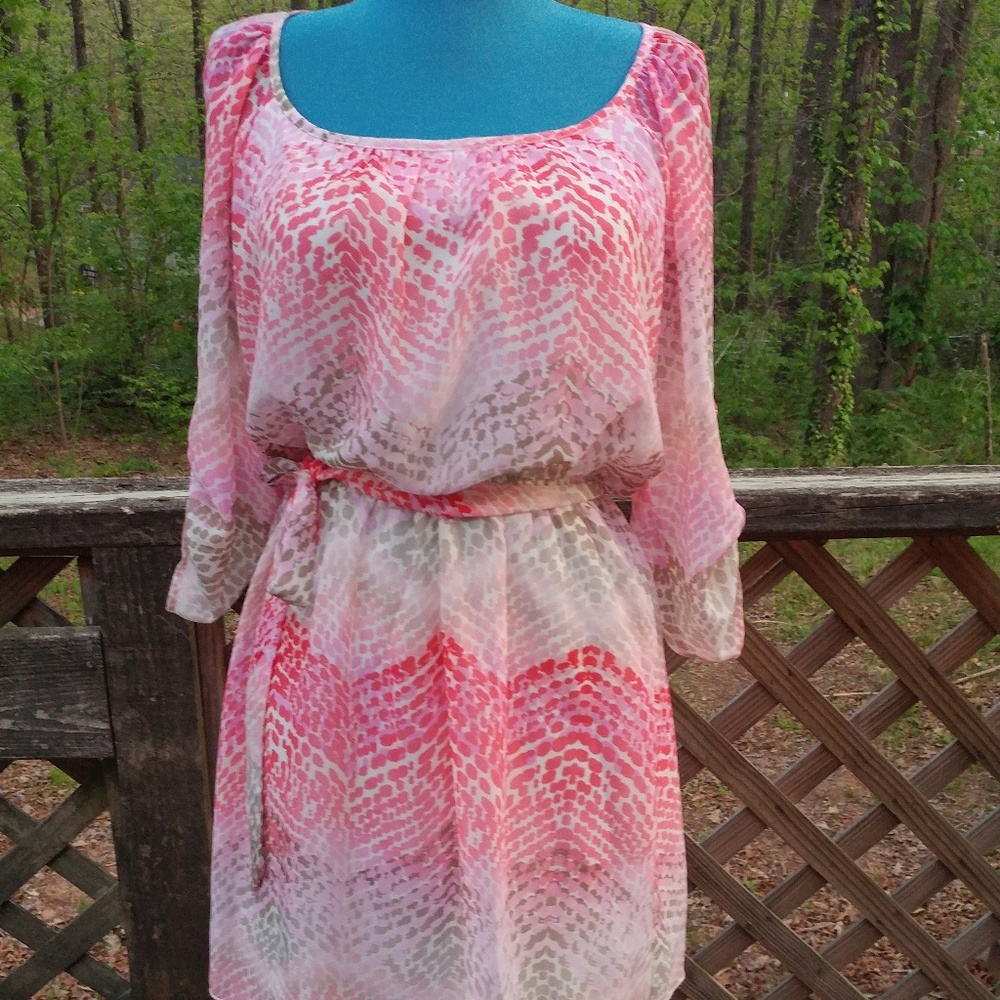 Speechless Orange & Pink Pattern Dress Size Misses XS